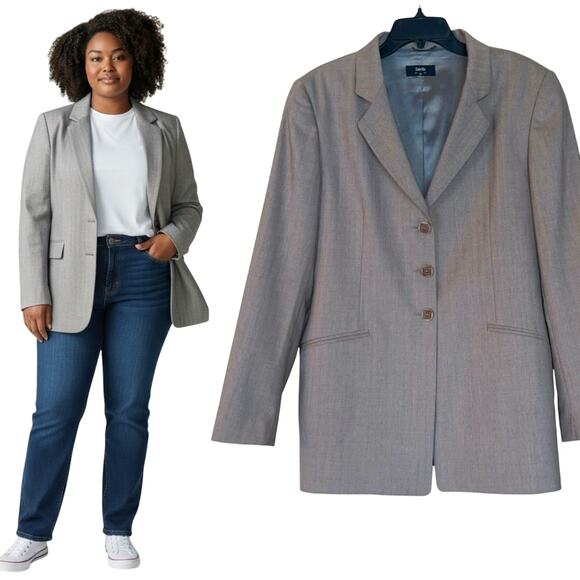 Zanella Blazer Herringbone Wool Blend Neutral Capsule - Picture 1 of 11